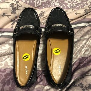 Black Coach Patterned Loafers